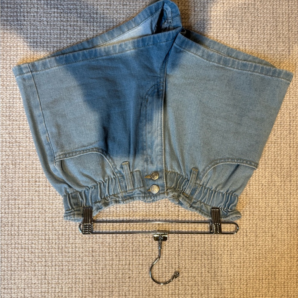 Blue Women's Jeanshorts with elastic waist